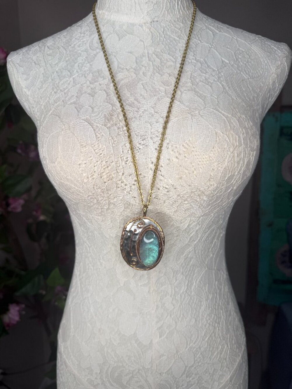 Handmade Mixed Metal Labradorite Necklace